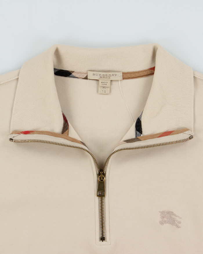 Vintage Y2K 00s Burberry Brit Classic Quarter-Zip Sweatshirt - XL