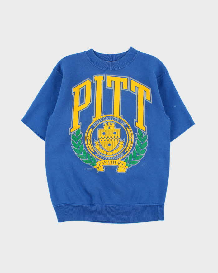 Vintage 1990s Pittsburgh Panthers Varsity Made In USA Short-Sleeve Crewneck Sweatshirt - M