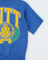 Vintage 1990s Pittsburgh Panthers Varsity Made In USA Short-Sleeve Crewneck Sweatshirt - M