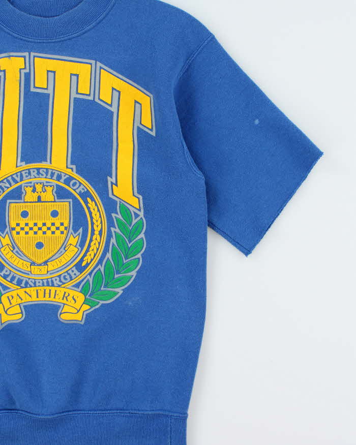 Vintage 1990s Pittsburgh Panthers Varsity Made In USA Short-Sleeve Crewneck Sweatshirt - M