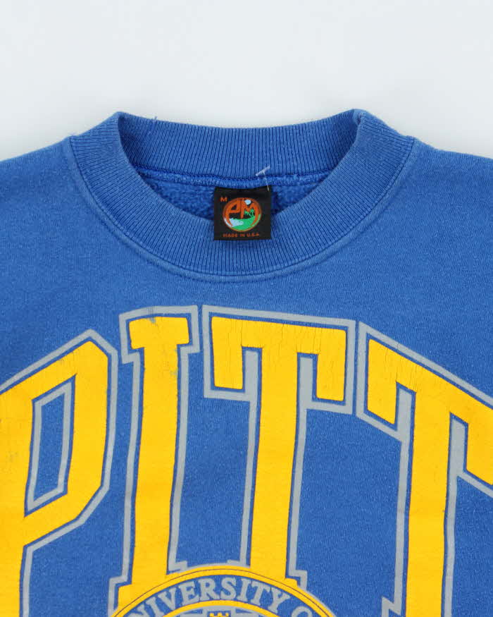 Vintage 1990s Pittsburgh Panthers Varsity Made In USA Short-Sleeve Crewneck Sweatshirt - M