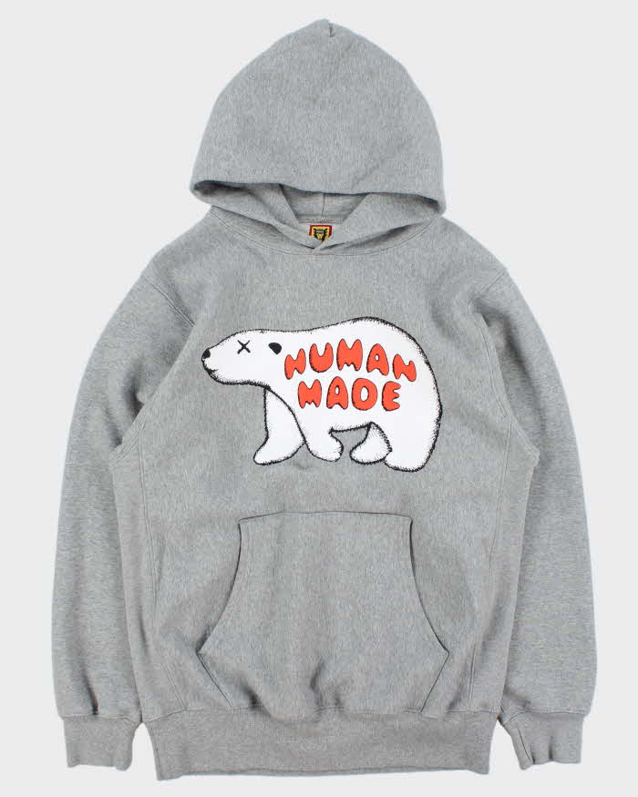 AW2021 Human Made x Kaws Made In Japan Heavyweight Marl Grey Pullover Hoodie - XL