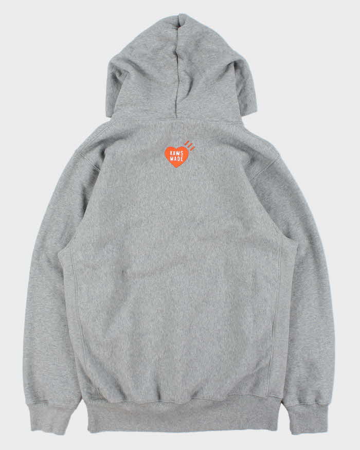 AW2021 Human Made x Kaws Made In Japan Heavyweight Marl Grey Pullover Hoodie - XL