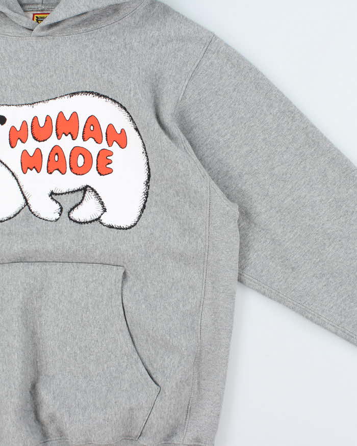 AW2021 Human Made x Kaws Made In Japan Heavyweight Marl Grey Pullover Hoodie - XL