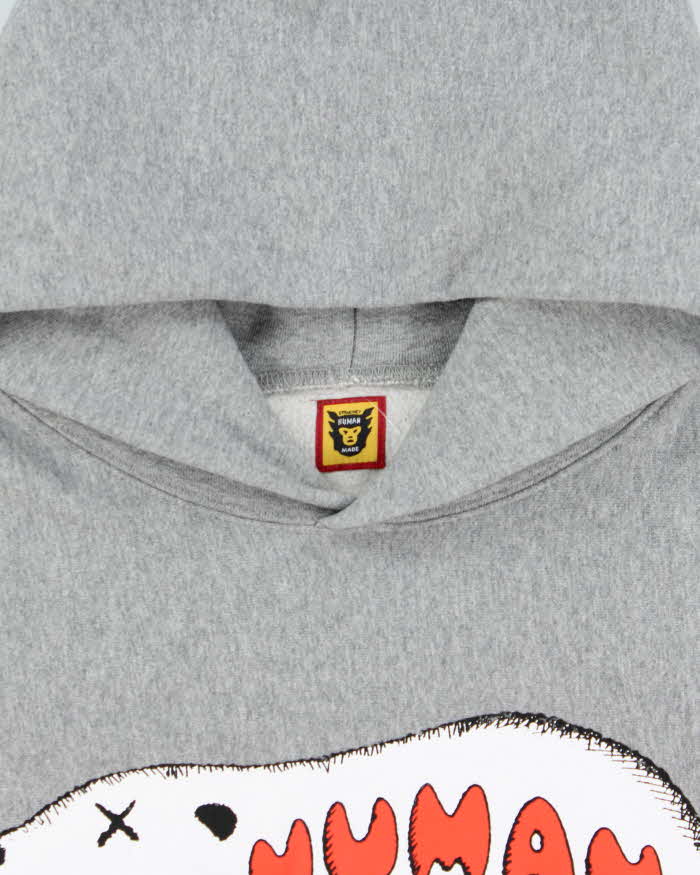 AW2021 Human Made x Kaws Made In Japan Heavyweight Marl Grey Pullover Hoodie - XL