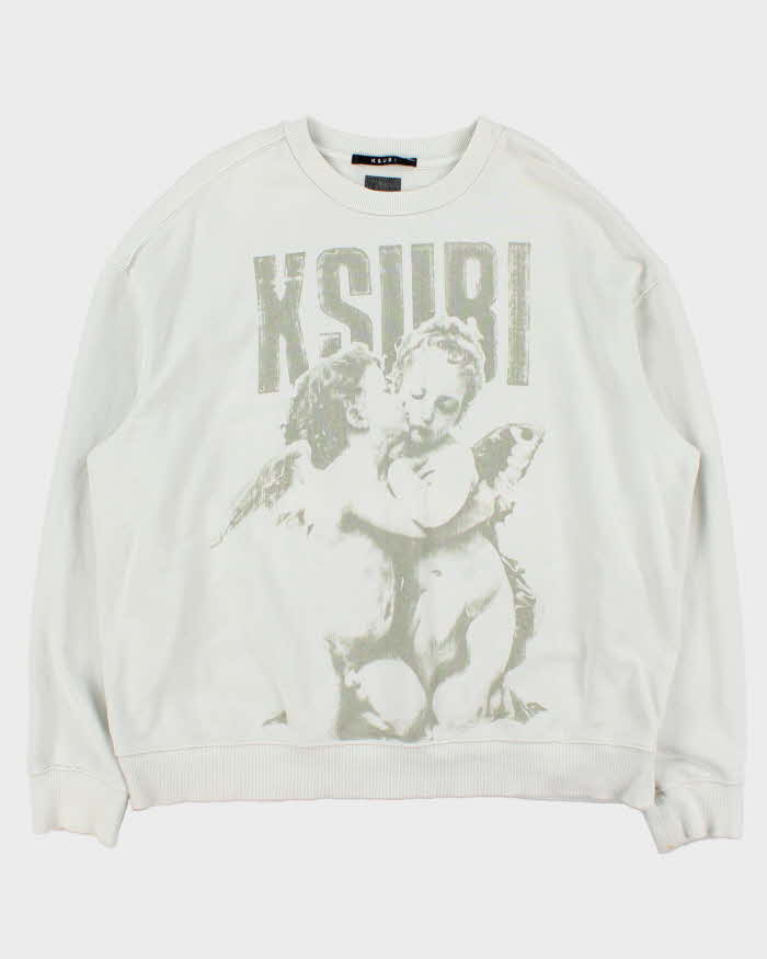 Ksubi High Lovers Cherub Heavyweight Oversized Crewneck Sweatshirt - L