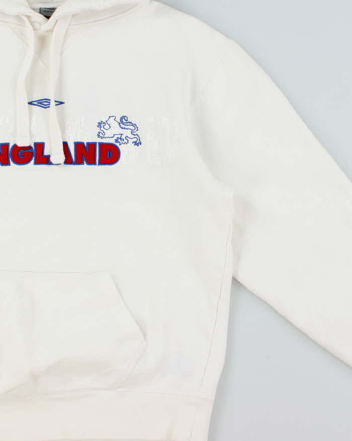 Vintage 2002 England Football Embroidered Heavyweight Pullover Hoodie - L