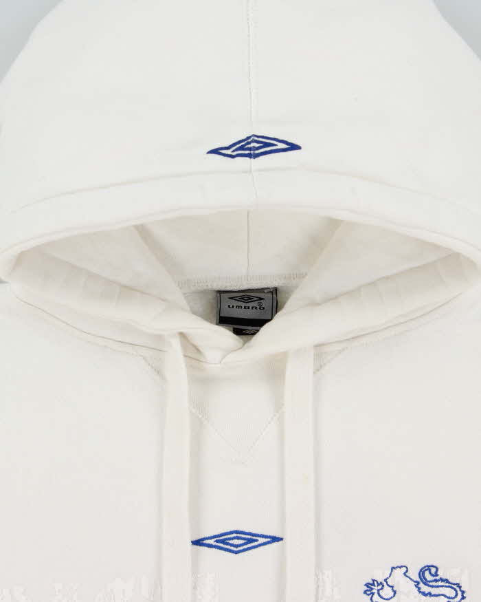 Vintage 2002 England Football Embroidered Heavyweight Pullover Hoodie - L