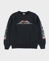 Vintage 1990s D&amp;B Custom Motorcycle Flame Crewneck Sweatshirt - M