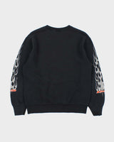 Vintage 1990s D&amp;B Custom Motorcycle Flame Crewneck Sweatshirt - M