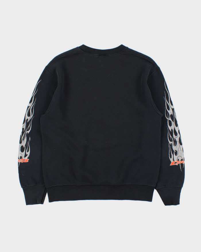 Vintage 1990s D&amp;B Custom Motorcycle Flame Crewneck Sweatshirt - M