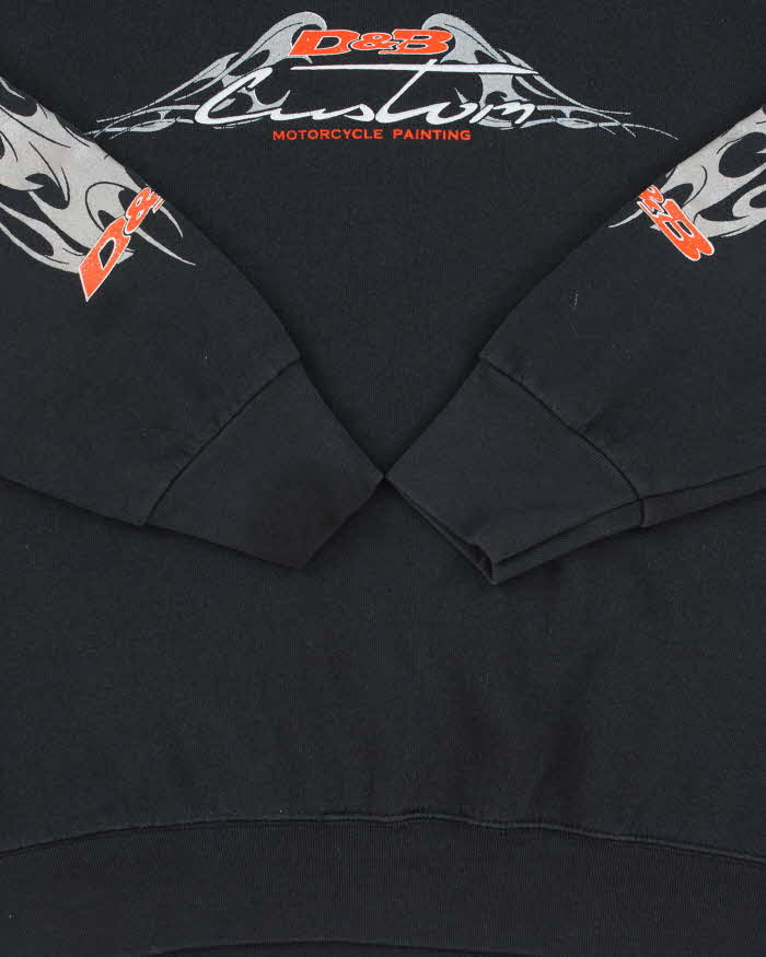 Vintage 1990s D&amp;B Custom Motorcycle Flame Crewneck Sweatshirt - M