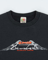 Vintage 1990s D&amp;B Custom Motorcycle Flame Crewneck Sweatshirt - M