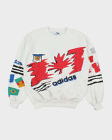 Vintage 1976 Montreal Olympics Adidas Originals PrivaSport Made In Canada Boxy Crewneck Sweatshirt - L
