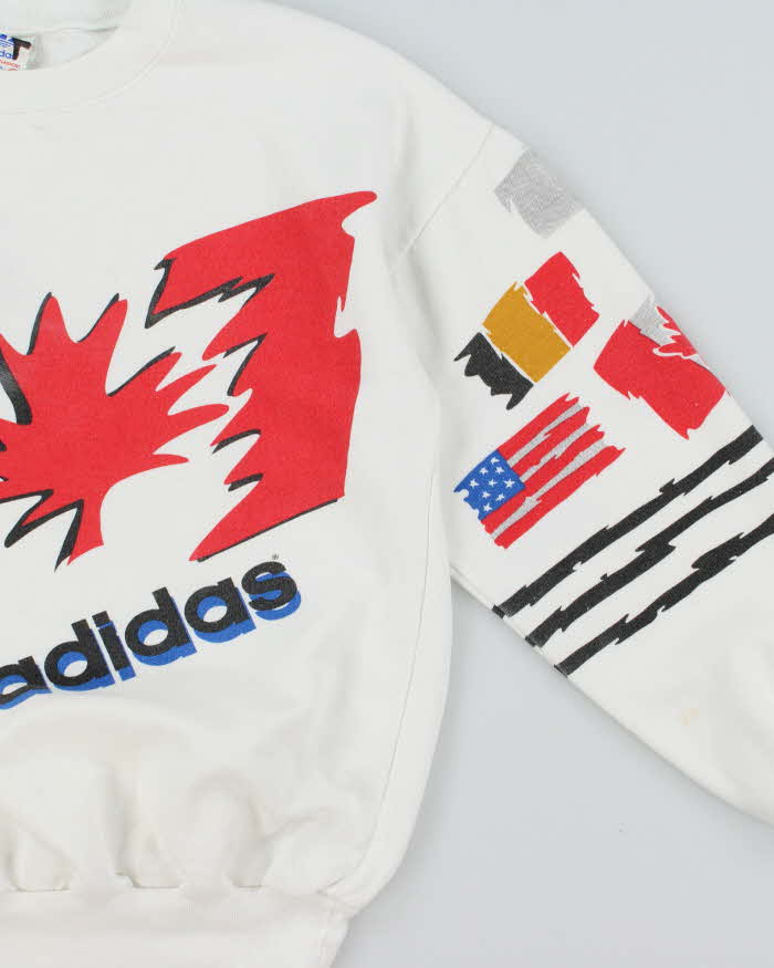 Vintage 1976 Montreal Olympics Adidas Originals PrivaSport Made In Canada Boxy Crewneck Sweatshirt - L