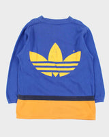 Vintage 1990s Adidas Originals Big Trefoil Spell Out V-Neck Sweatshirt - L