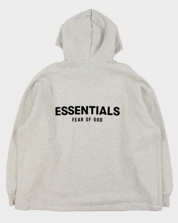 Essentials Fear Of God Marl Grey Heavyweight Oversized Boxy Pullover Hoodie - M