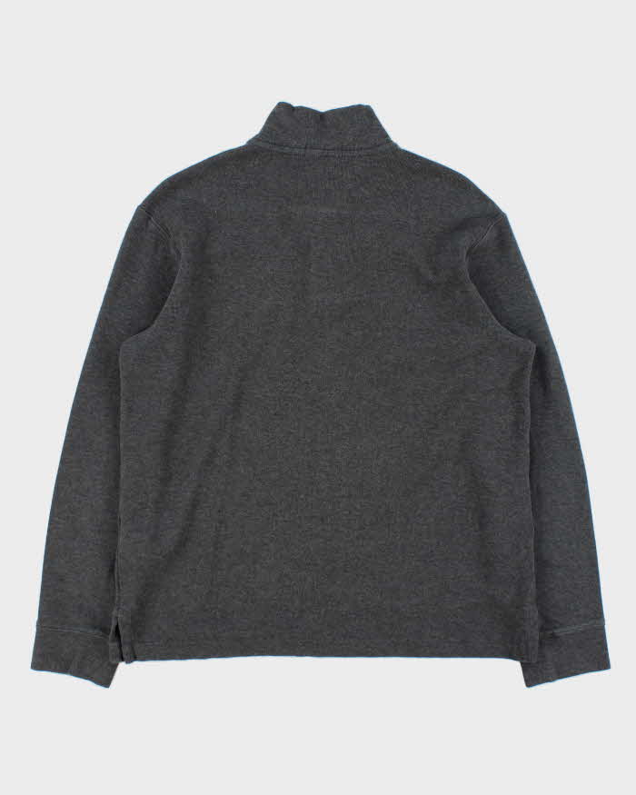 Vintage Polo Ralph Lauren Estate Rib Marl Grey Quarter-Zip Sweatshirt - M