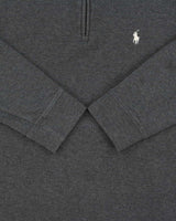 Vintage Polo Ralph Lauren Estate Rib Marl Grey Quarter-Zip Sweatshirt - M