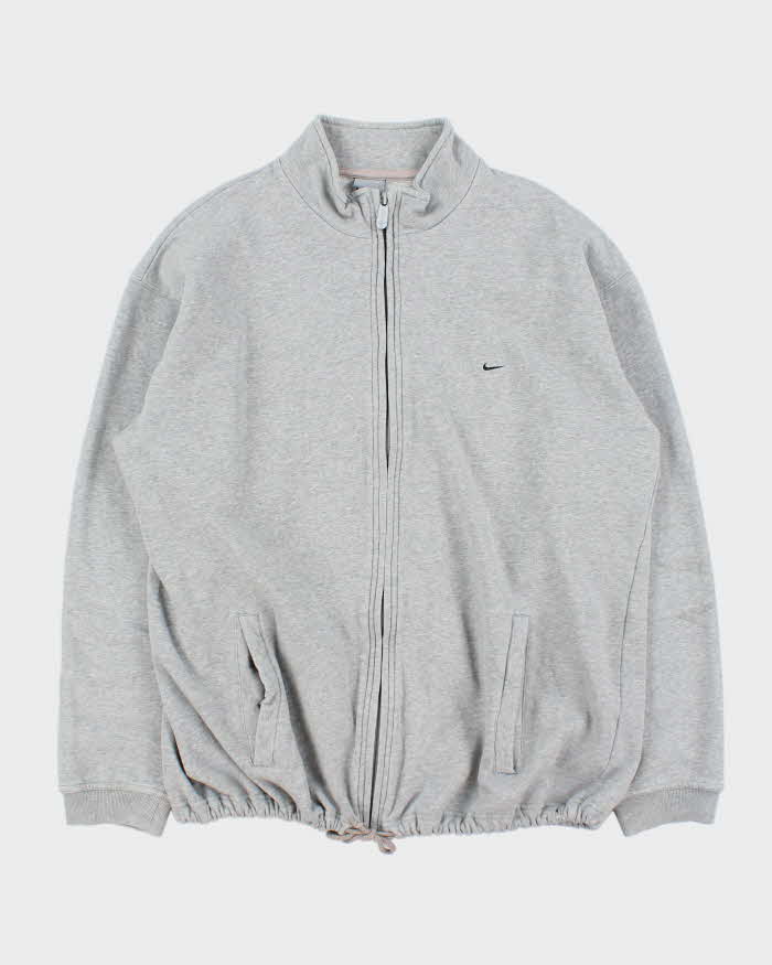 Vintage 2000 Y2K Nike Marl Grey Full-Zip Sweatshirt - L