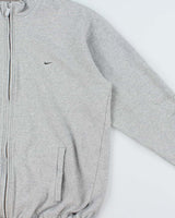 Vintage 2000 Y2K Nike Marl Grey Full-Zip Sweatshirt - L