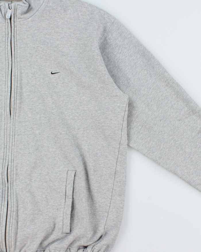 Vintage 2000 Y2K Nike Marl Grey Full-Zip Sweatshirt - L