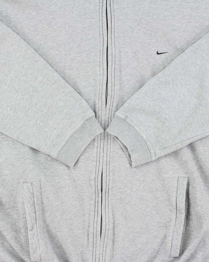Vintage 2000 Y2K Nike Marl Grey Full-Zip Sweatshirt - L