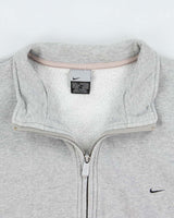 Vintage 2000 Y2K Nike Marl Grey Full-Zip Sweatshirt - L