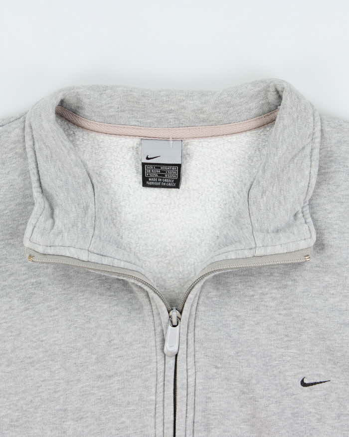 Vintage 2000 Y2K Nike Marl Grey Full-Zip Sweatshirt - L