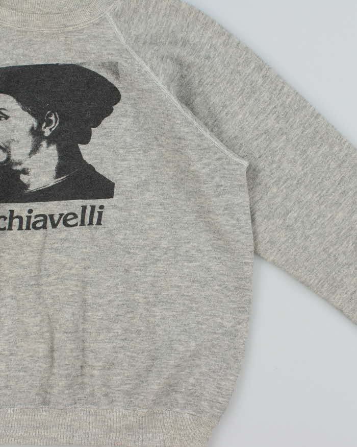 Vintage 1980s Machiavelli Hanes Made In USA Marl Grey Sweatshirt - L