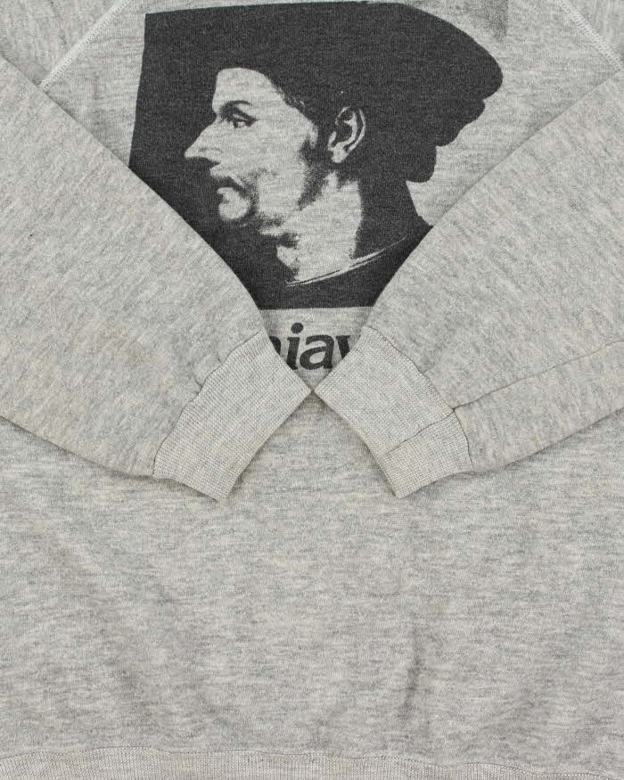 Vintage 1980s Machiavelli Hanes Made In USA Marl Grey Sweatshirt - L