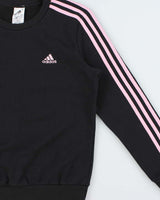 Vintage Adidas Embroidered Baby Pink Women's Crewneck Sweatshirt - M