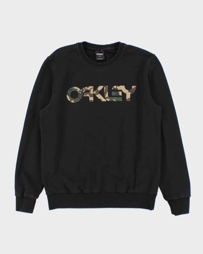 Vintage Oakley Camo Spell Out Crewneck Sweatshirt - L