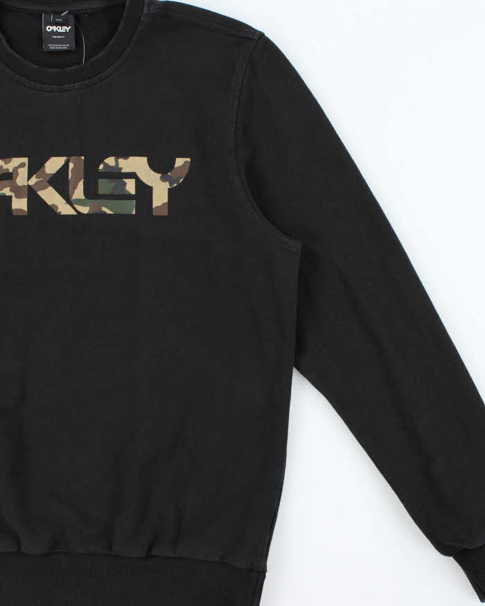 Vintage Oakley Camo Spell Out Crewneck Sweatshirt - L