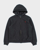 Vintage Polo Ralph Lauren Marl Grey Zip-Up Hoodie - XS