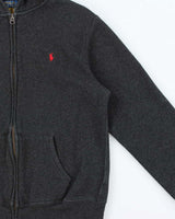 Vintage Polo Ralph Lauren Marl Grey Zip-Up Hoodie - XS