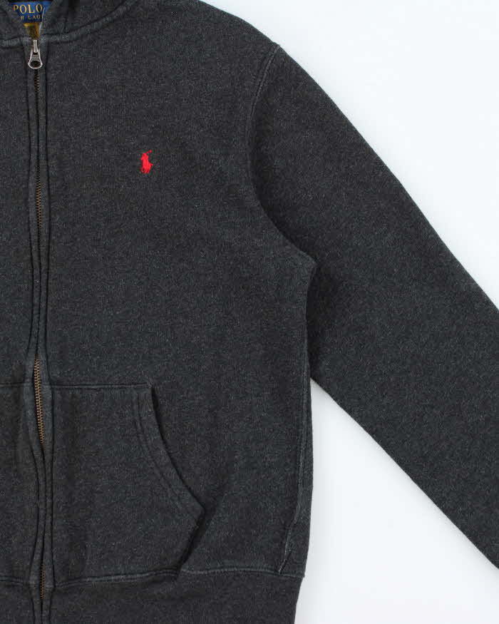 Vintage Polo Ralph Lauren Marl Grey Zip-Up Hoodie - XS