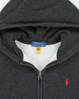 Vintage Polo Ralph Lauren Marl Grey Zip-Up Hoodie - XS