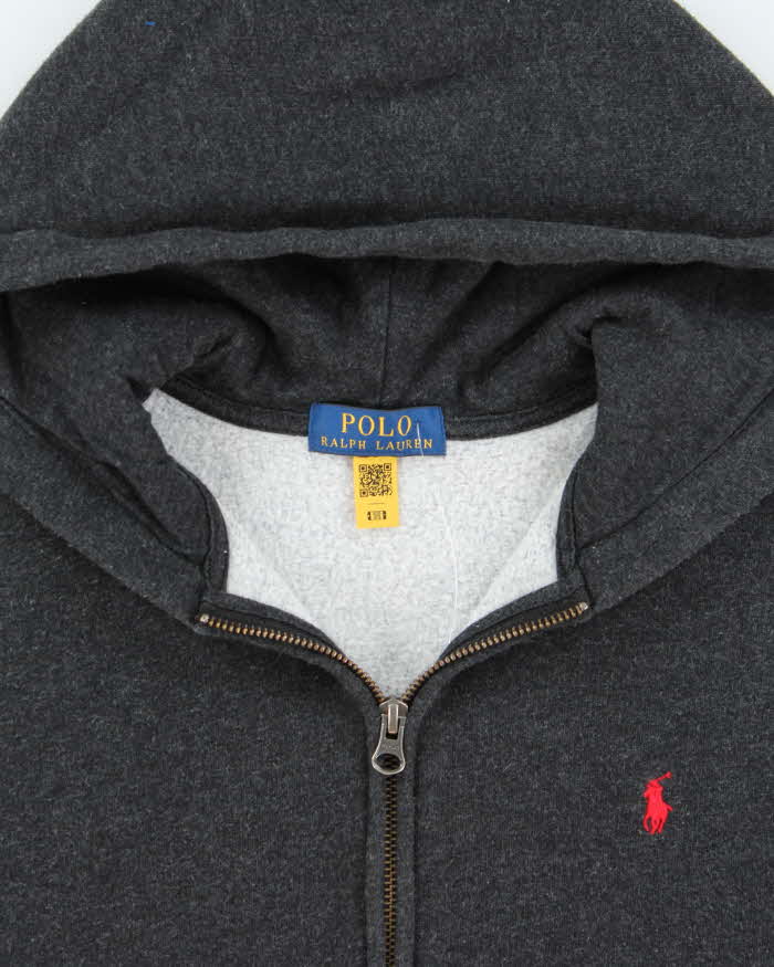 Vintage Polo Ralph Lauren Marl Grey Zip-Up Hoodie - XS