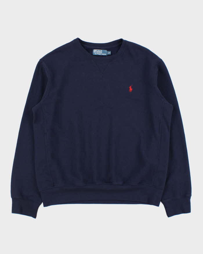 Vintage Y2K 00s Polo Ralph Lauren Navy Classic Crewneck Sweatshirt - L