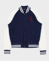 Vintage Polo Ralph Lauren Large Pony Zip-Up Varsity Sweatshirt Bomber - L
