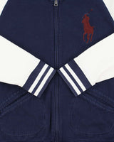 Vintage Polo Ralph Lauren Large Pony Zip-Up Varsity Sweatshirt Bomber - L