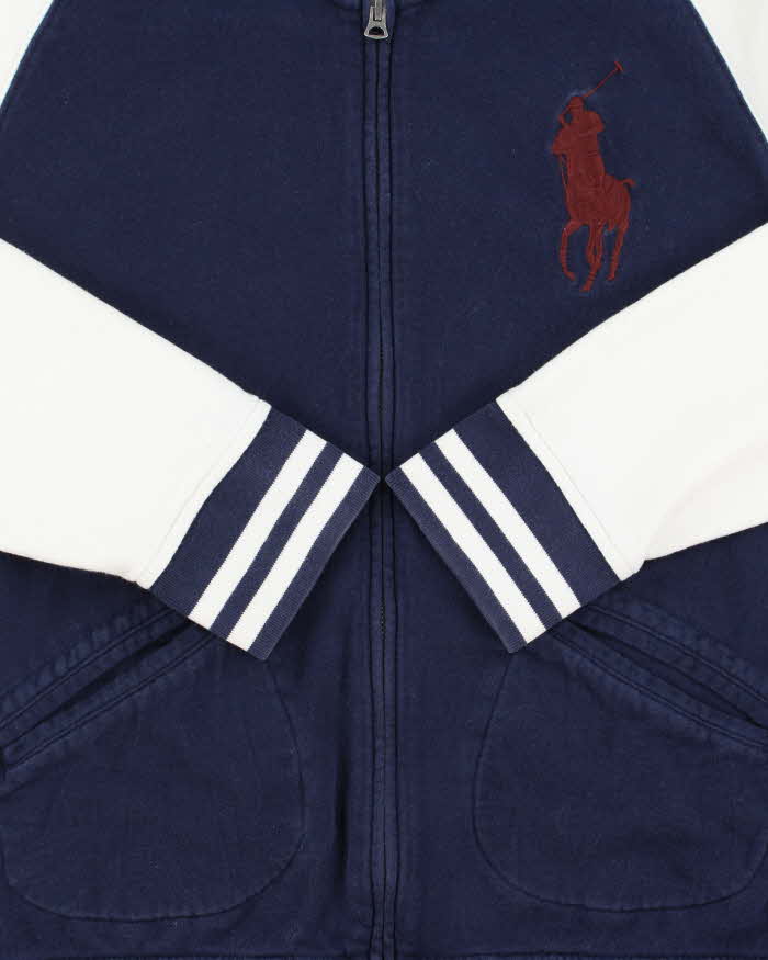 Vintage Polo Ralph Lauren Large Pony Zip-Up Varsity Sweatshirt Bomber - L