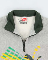 Vintage Y2K 00s Puma Jamaica Marl Grey Quarter-Zip Sweatshirt - S