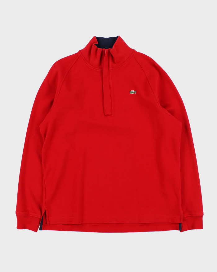 Vintage Y2K 00s Lacoste Classic Quarter-Zip Sweatshirt - L