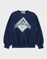 Vintage 1990s Roots Navy Heavyweight Crewneck Sweatshirt - M