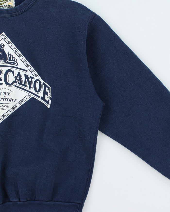 Vintage 1990s Roots Navy Heavyweight Crewneck Sweatshirt - M