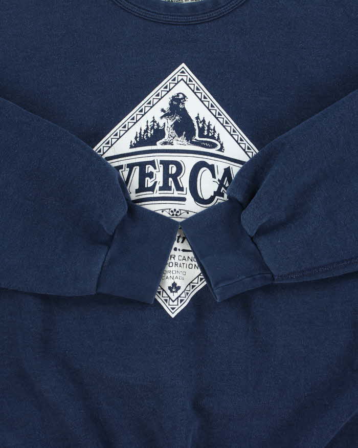 Vintage 1990s Roots Navy Heavyweight Crewneck Sweatshirt - M