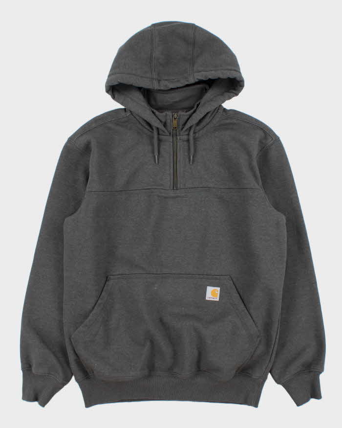 Vintage Carhartt Rain Defender Fleece Lined Heavyweight Loose Fit Quarter-Zip Hoodie - M