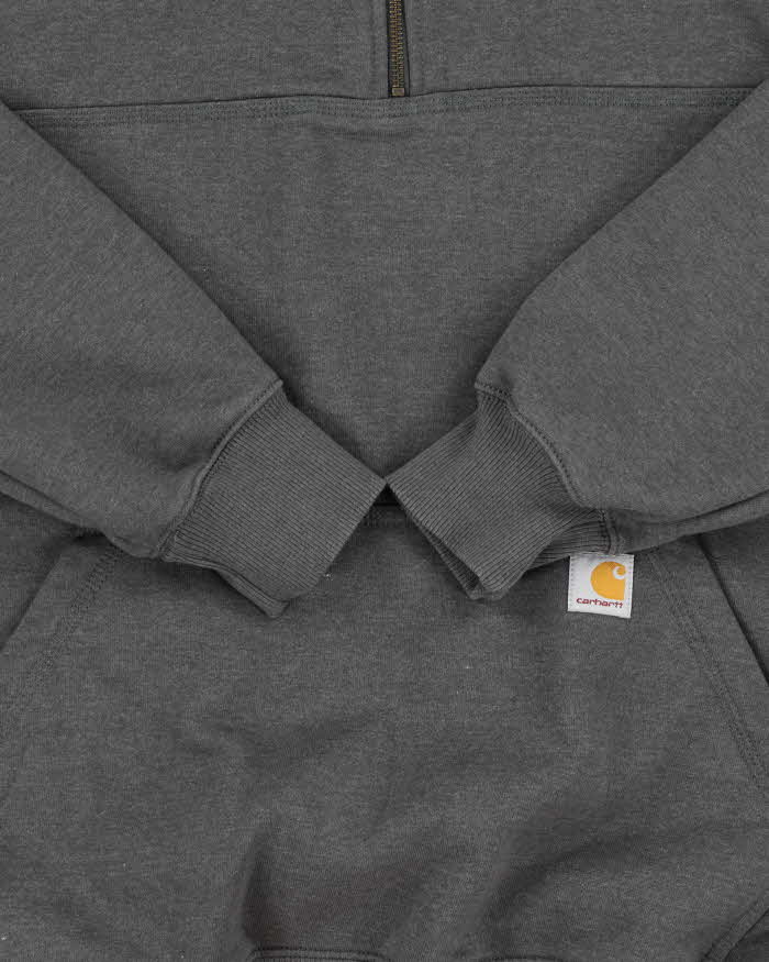 Vintage Carhartt Rain Defender Fleece Lined Heavyweight Loose Fit Quarter-Zip Hoodie - M